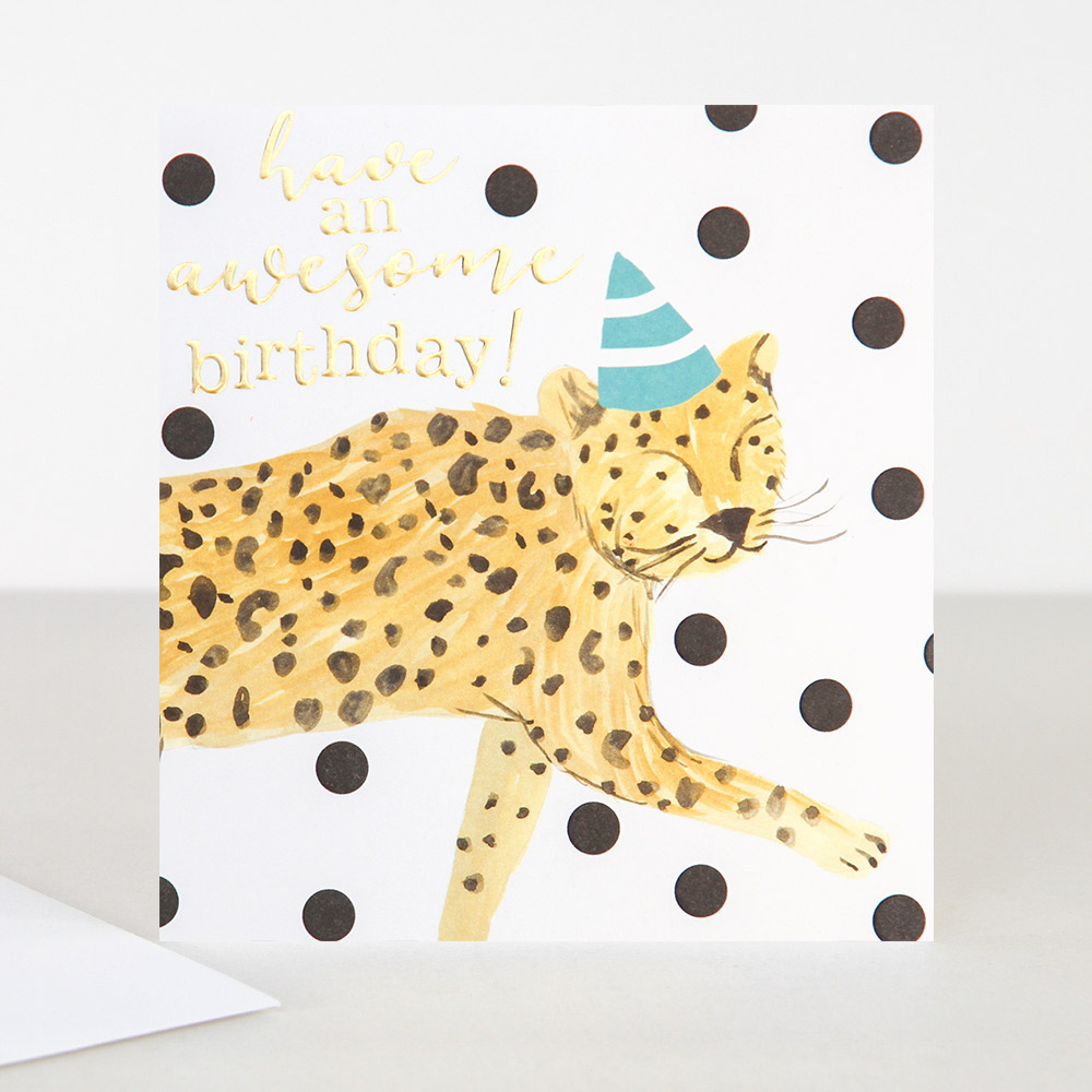 Cheetah Birthday Card By Caroline Gardner